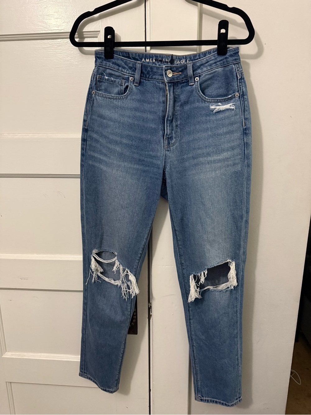 American Eagle Outfitters High-Rise Distressed Blue Jeans